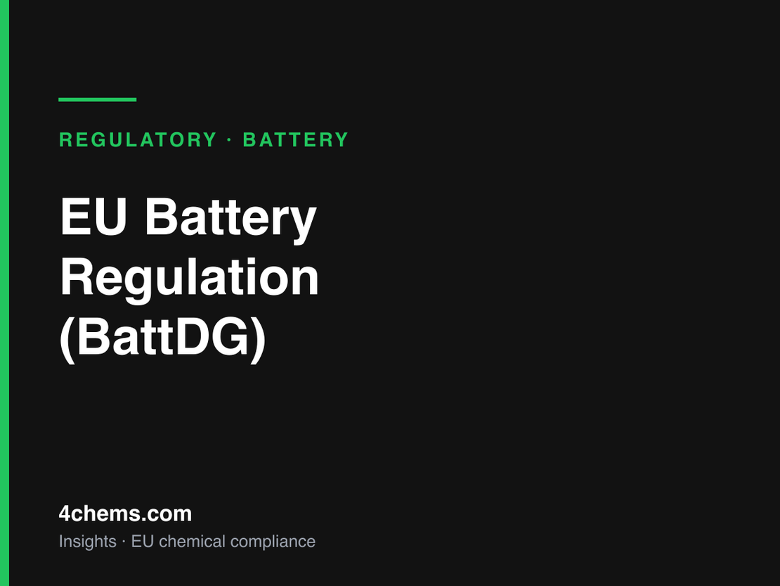 EU Battery Regulation (BattDG): Chemical Composition Disclosure Deadlines
